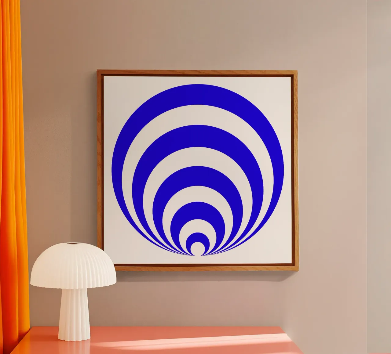 Disegno astratto blu e bianco, forme geometriche plexiglass da Lilou Art