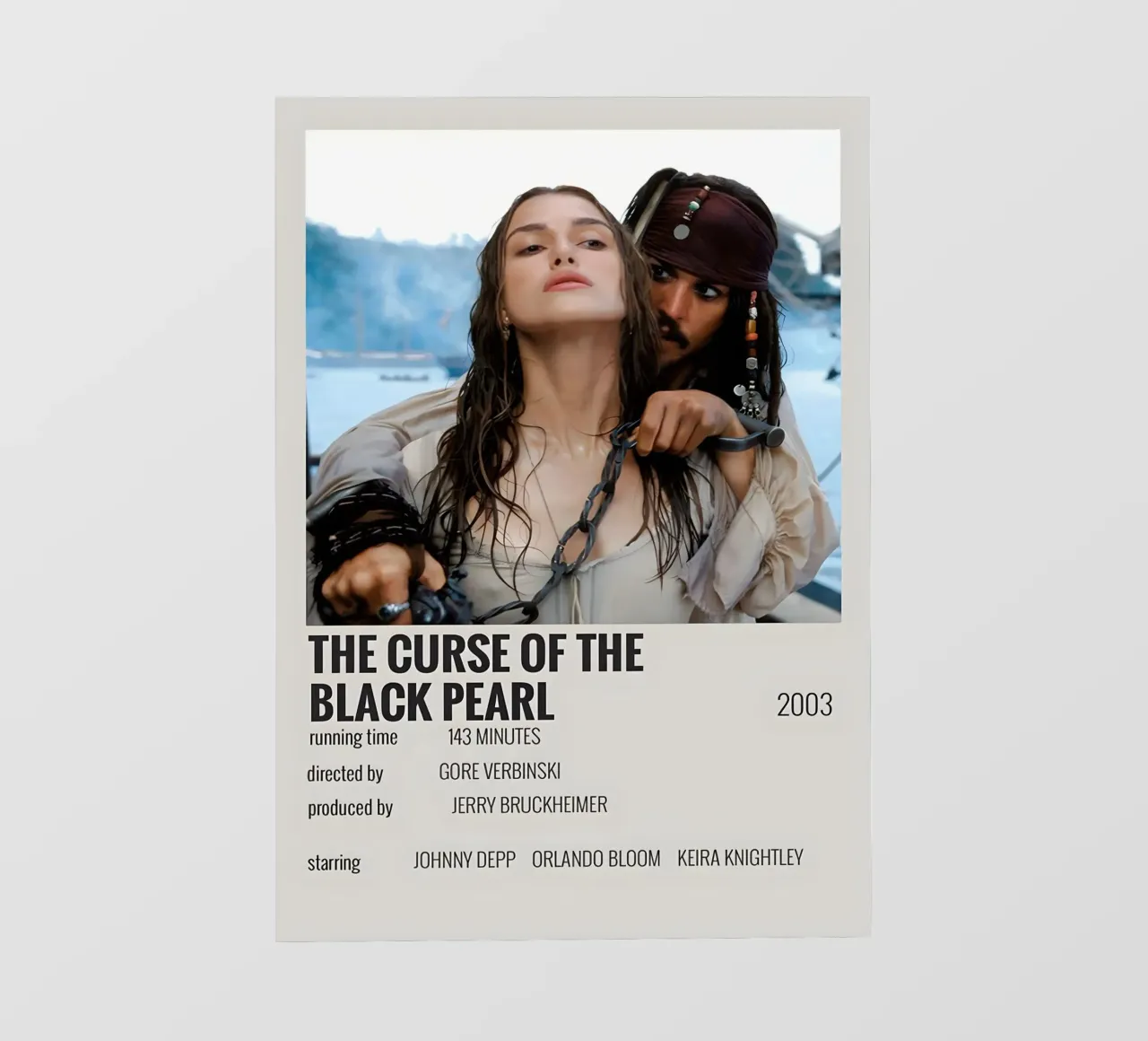 THE CURSE OF THE BLACK PEARL 2003 pellicola backlit da MVFminimalist
