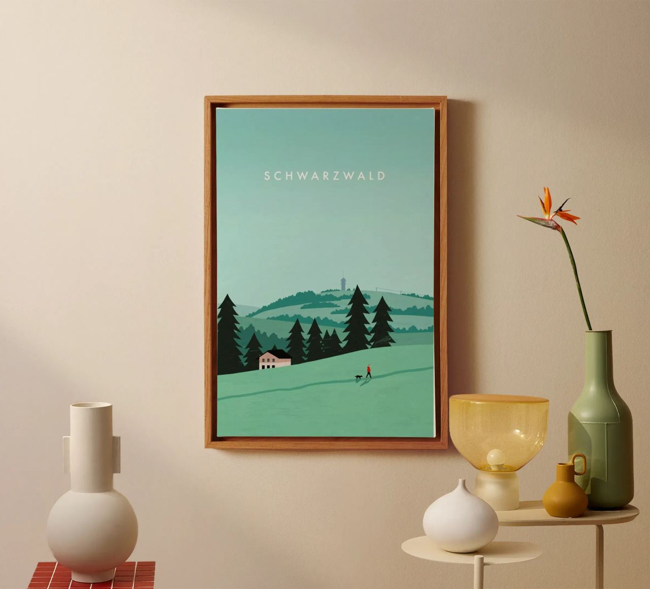 Schwarzwald Leinwand mit Schattenfugenrahmen von Katinka Reinke