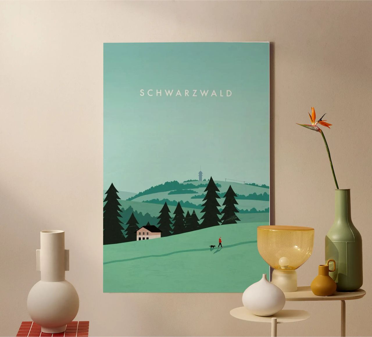 Schwarzwald Leinwand mit Schattenfugenrahmen von Katinka Reinke