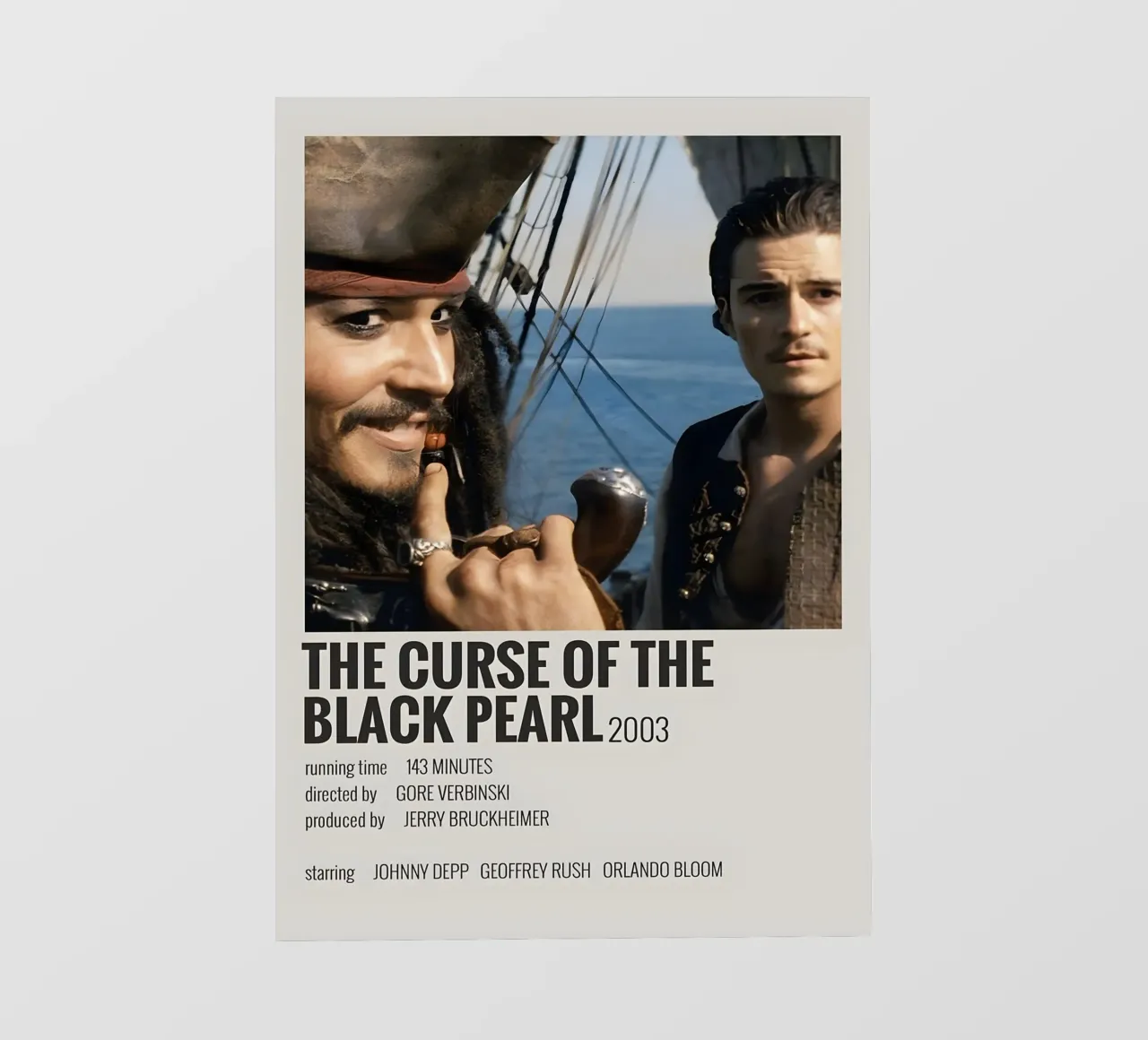 THE CURSE OF THE BLACK PEARL 2003 pvc cover by MVFminimalist