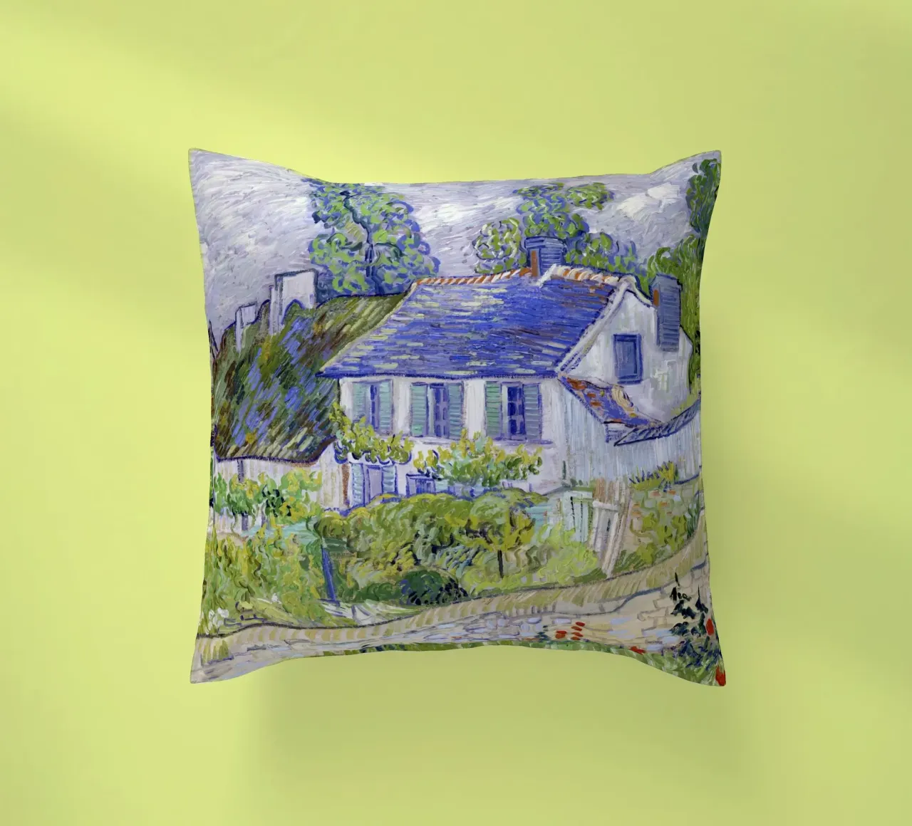 Le case di Auvers di Vincent van Gogh (1890) cuscino da Venus Art