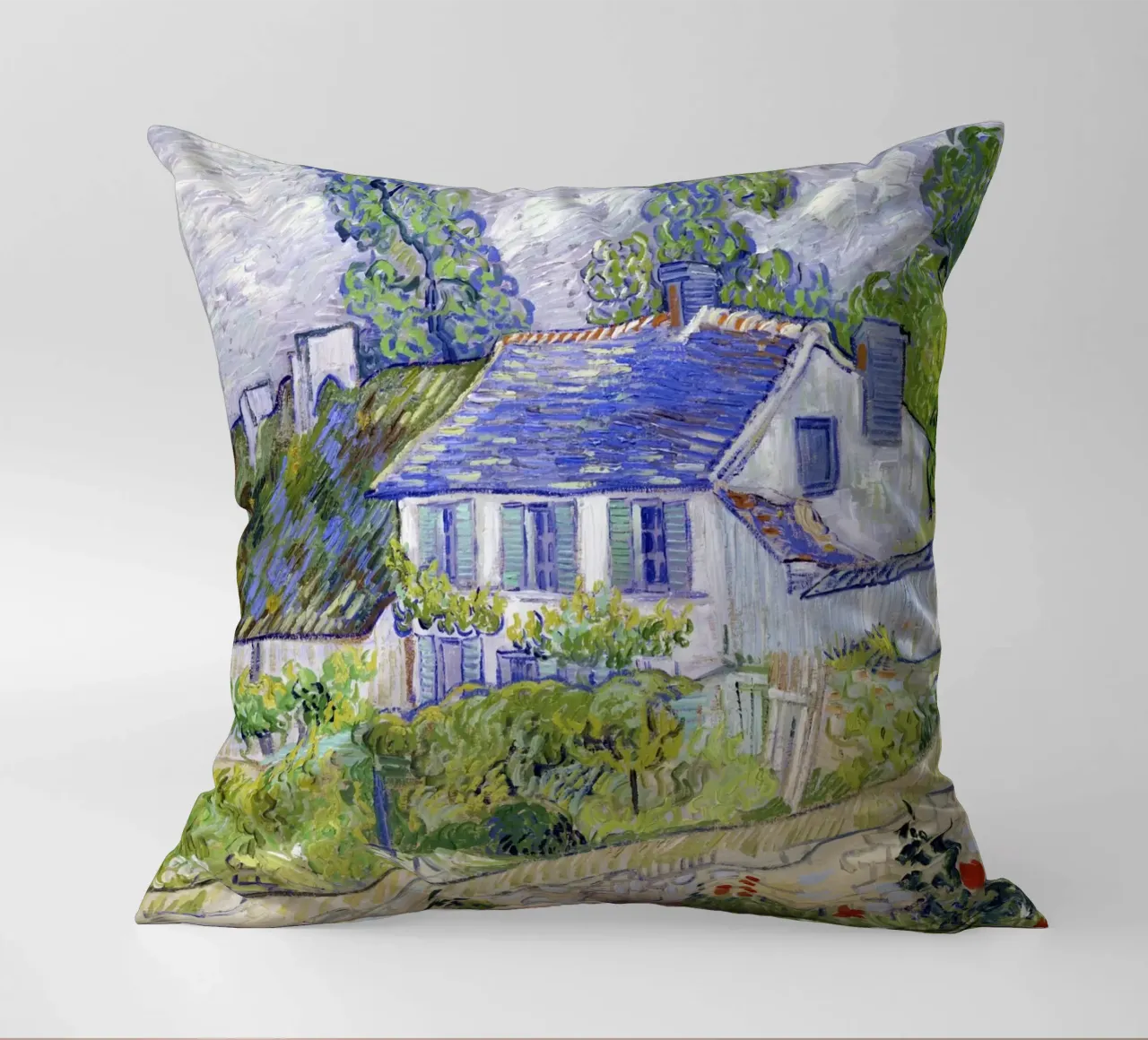 Le case di Auvers di Vincent van Gogh (1890) cuscino da Venus Art