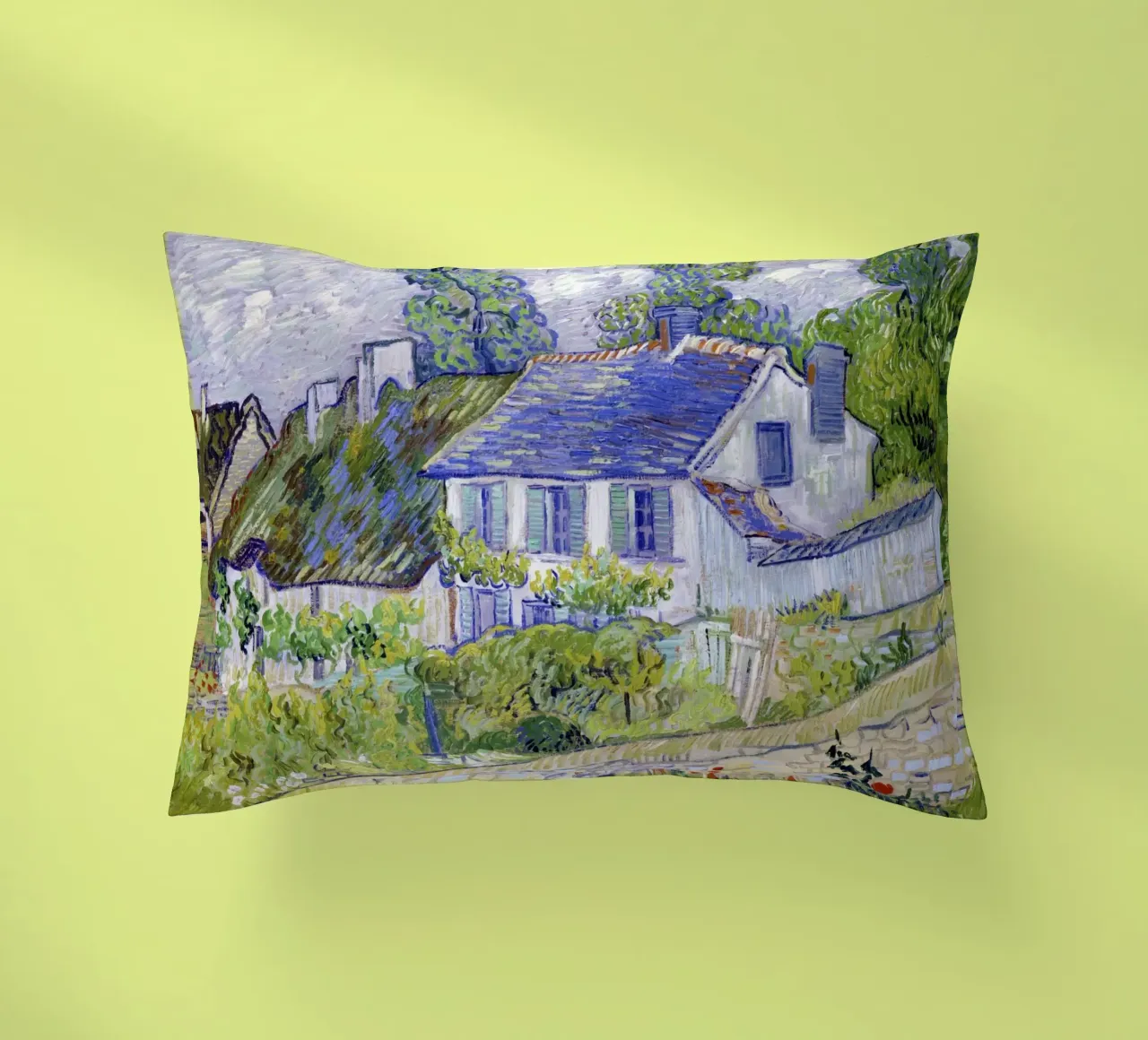 Le case di Auvers di Vincent van Gogh (1890) cuscino da Venus Art
