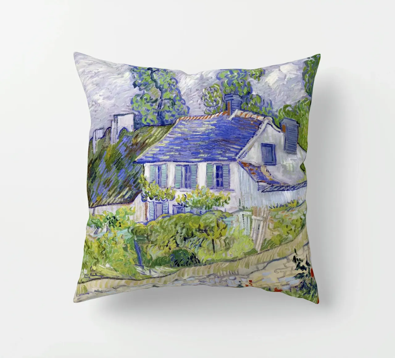 Le case di Auvers di Vincent van Gogh (1890) cuscino da Venus Art