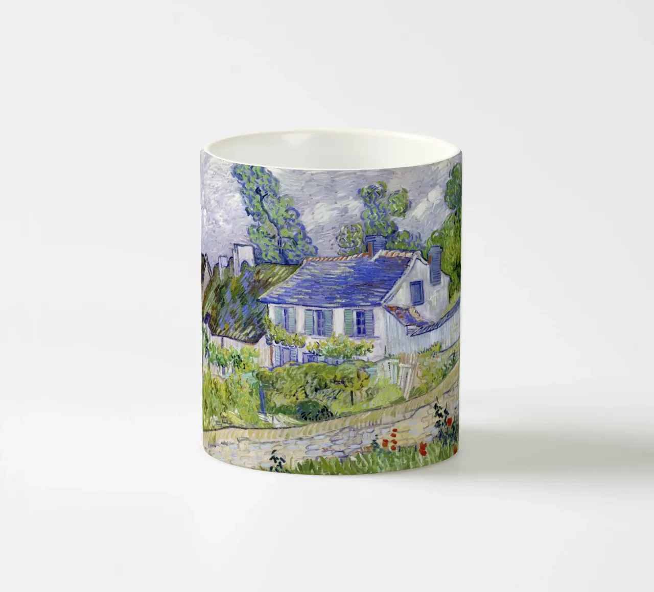 Le case di Auvers di Vincent van Gogh (1890) tazza in ceramica da Venus Art