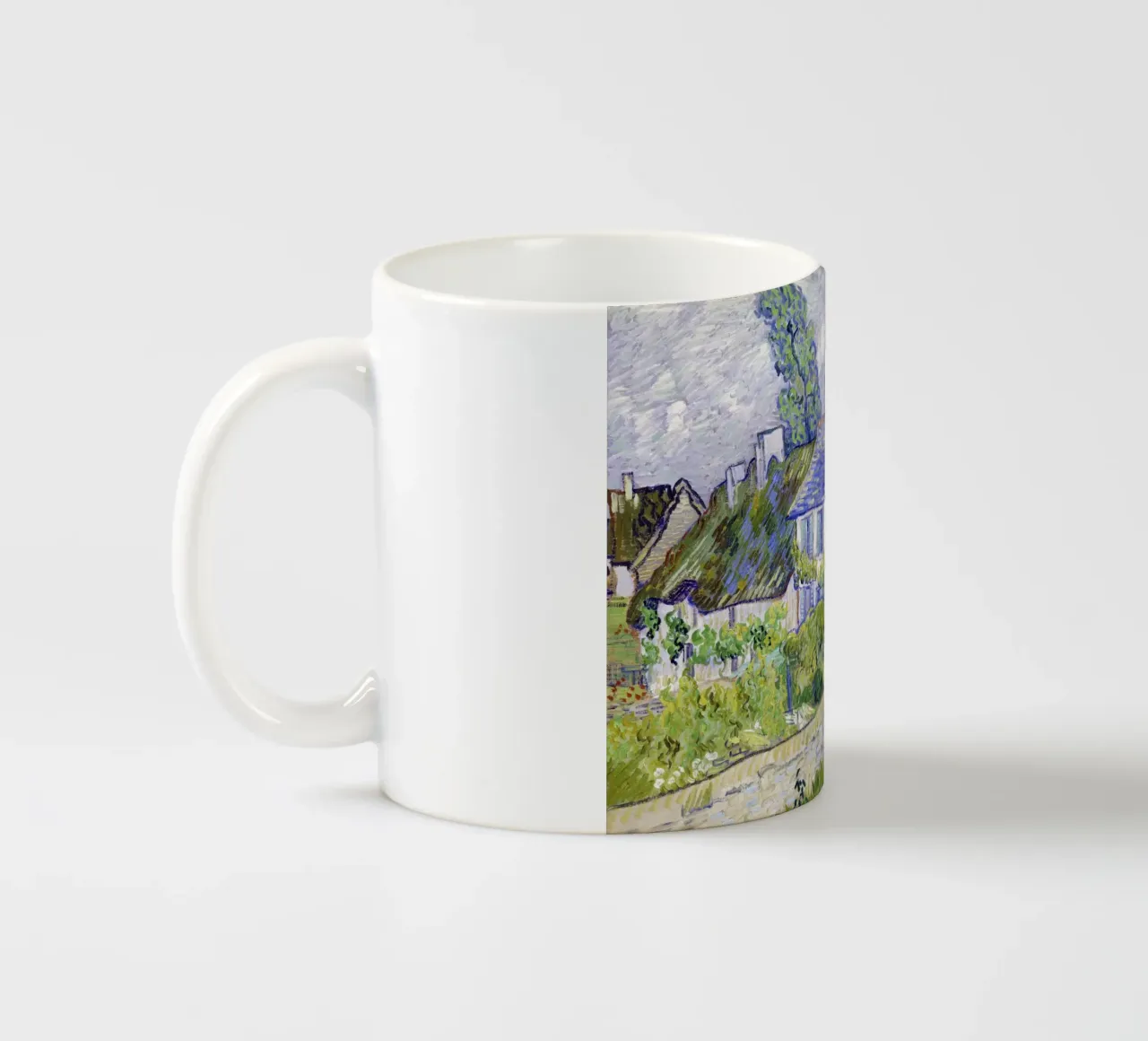 Le case di Auvers di Vincent van Gogh (1890) tazza in ceramica da Venus Art