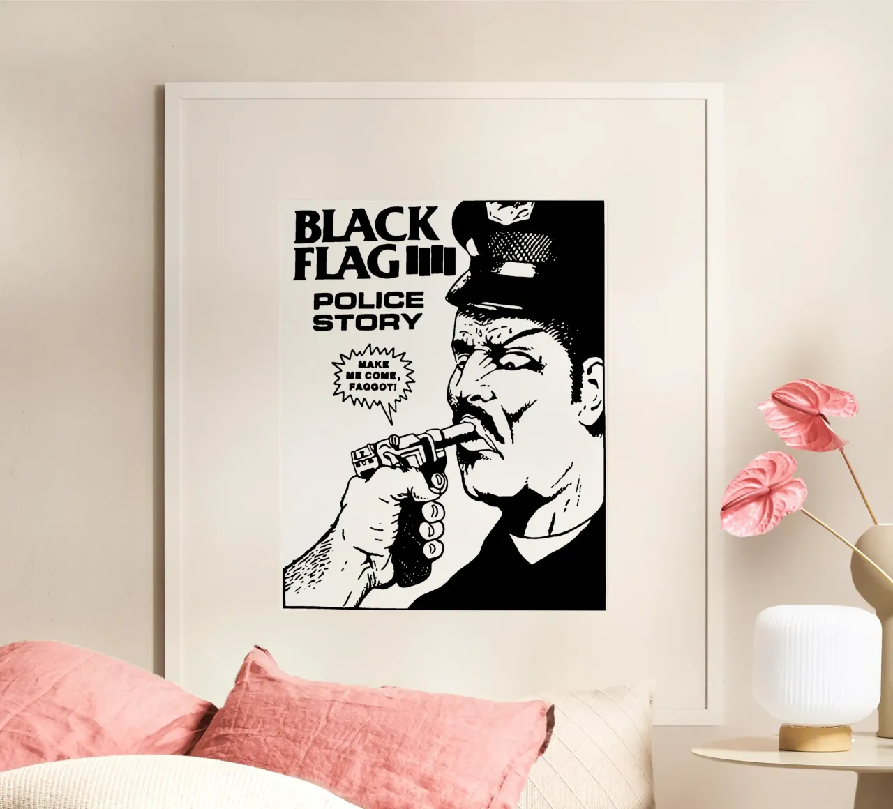 Black Flag - Band poster con telaio in alluminio da Gage Gottlieb