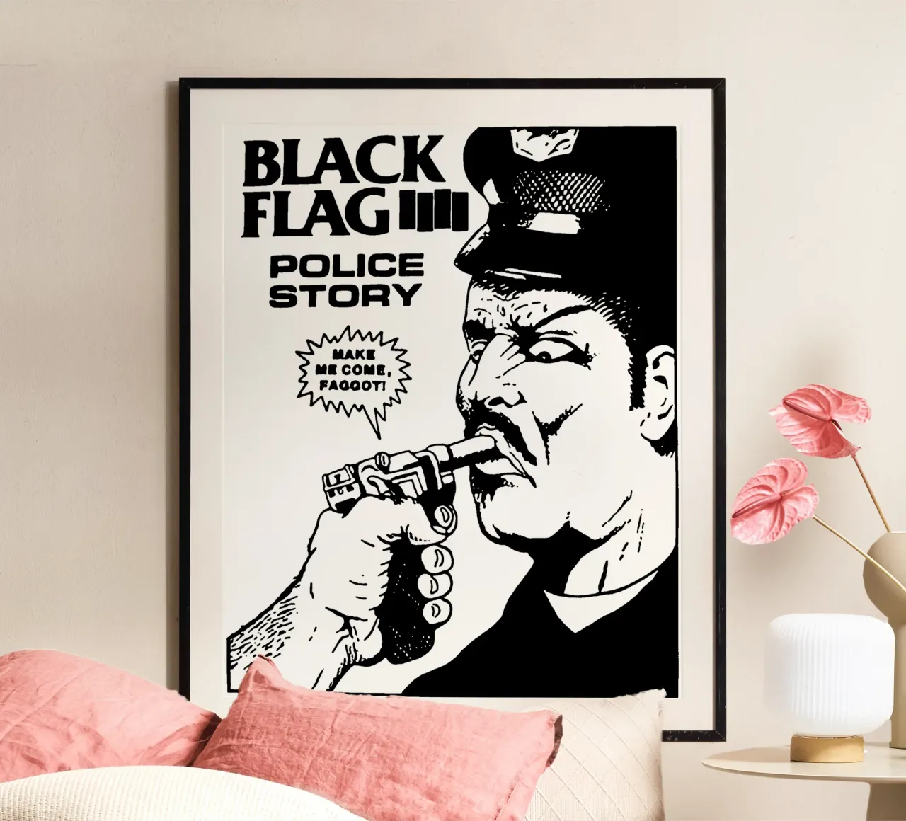 Black Flag - Band poster con telaio in alluminio da Gage Gottlieb