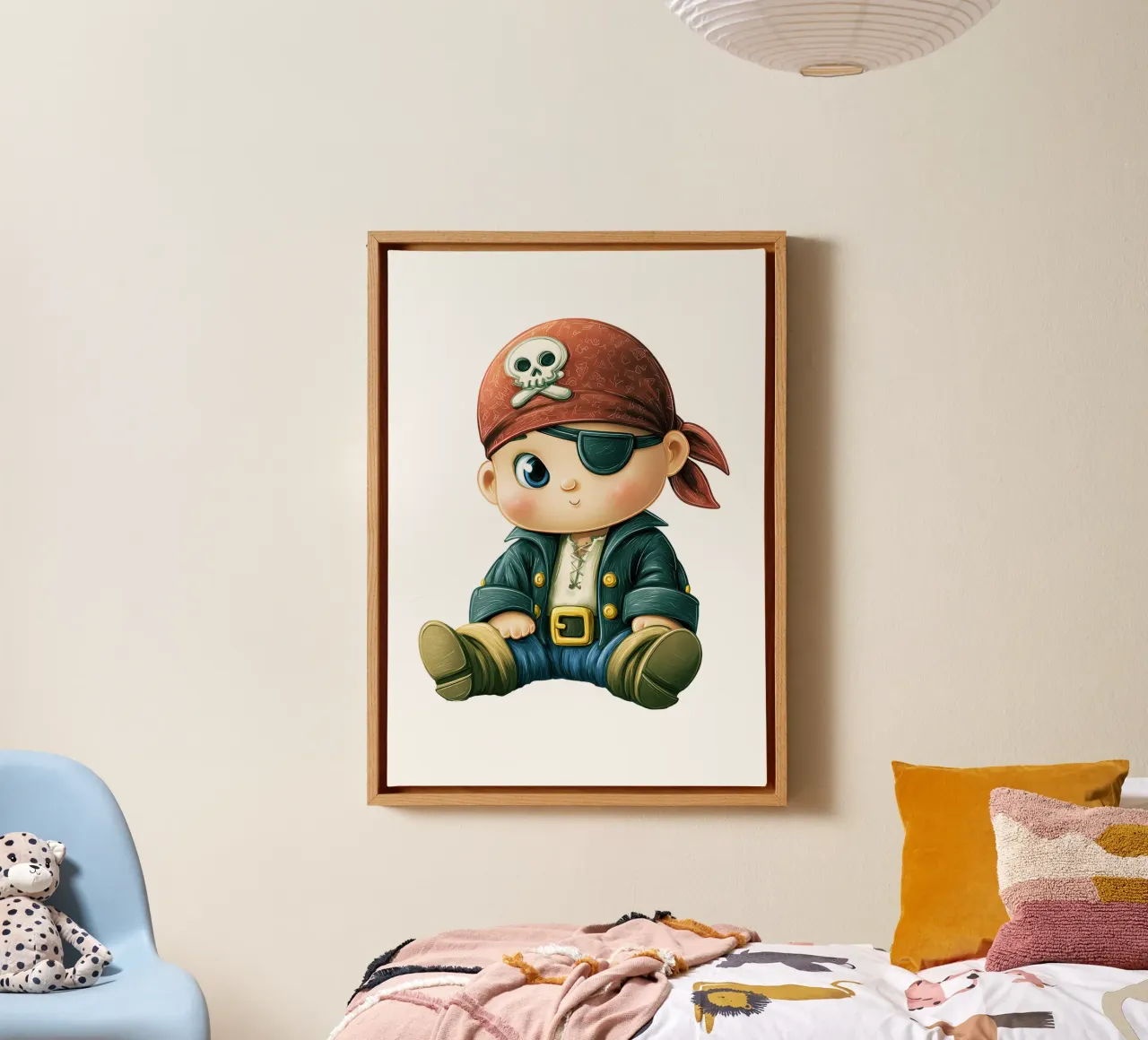 Mignon bébé pirate avec bandana et cache-œil toile avec Caisse américaine de Urban Life