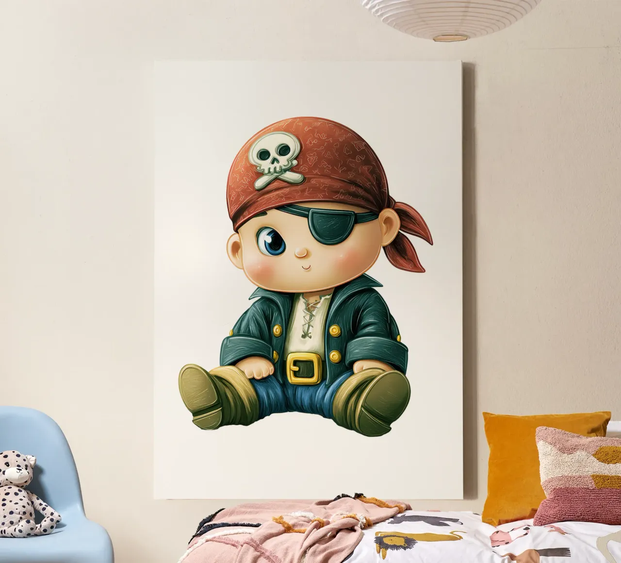 Mignon bébé pirate avec bandana et cache-œil toile avec Caisse américaine de Urban Life