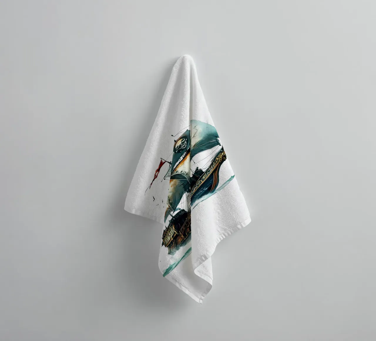 Pirate Ship with Skull Sails Trending Now towel by Urban Life