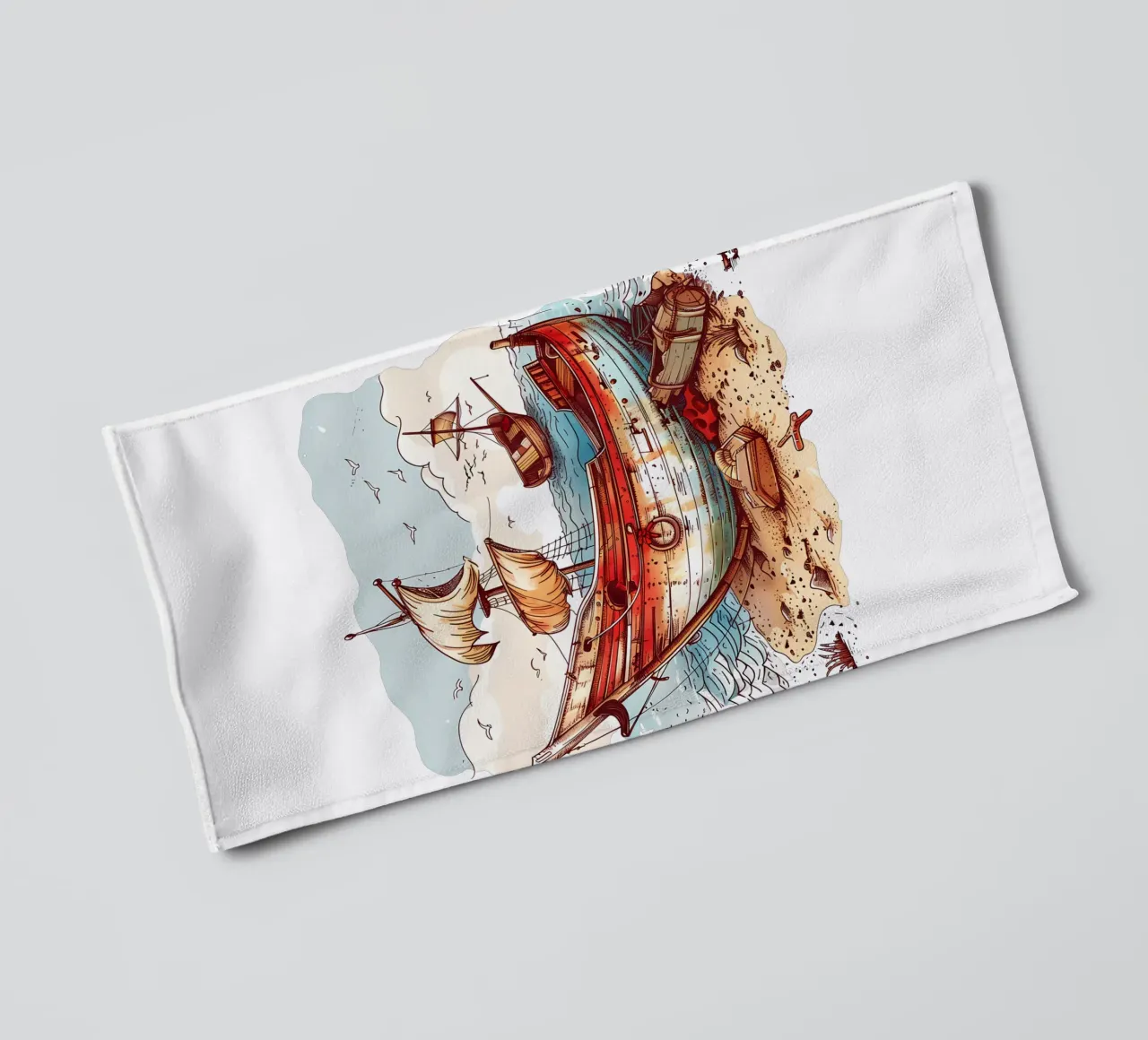 Old Boat on the Beach Trending Now towel by Urban Life