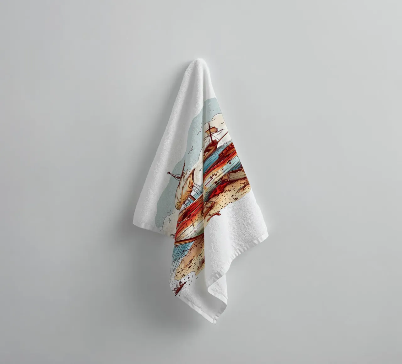 Old Boat on the Beach Trending Now towel by Urban Life