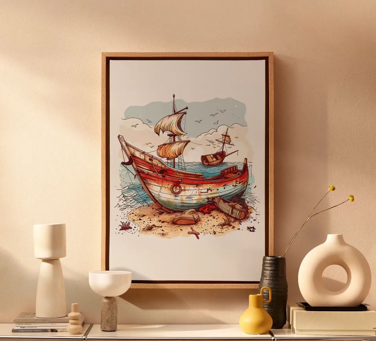 Old Boat on the Beach Trending Now canvas by Urban Life