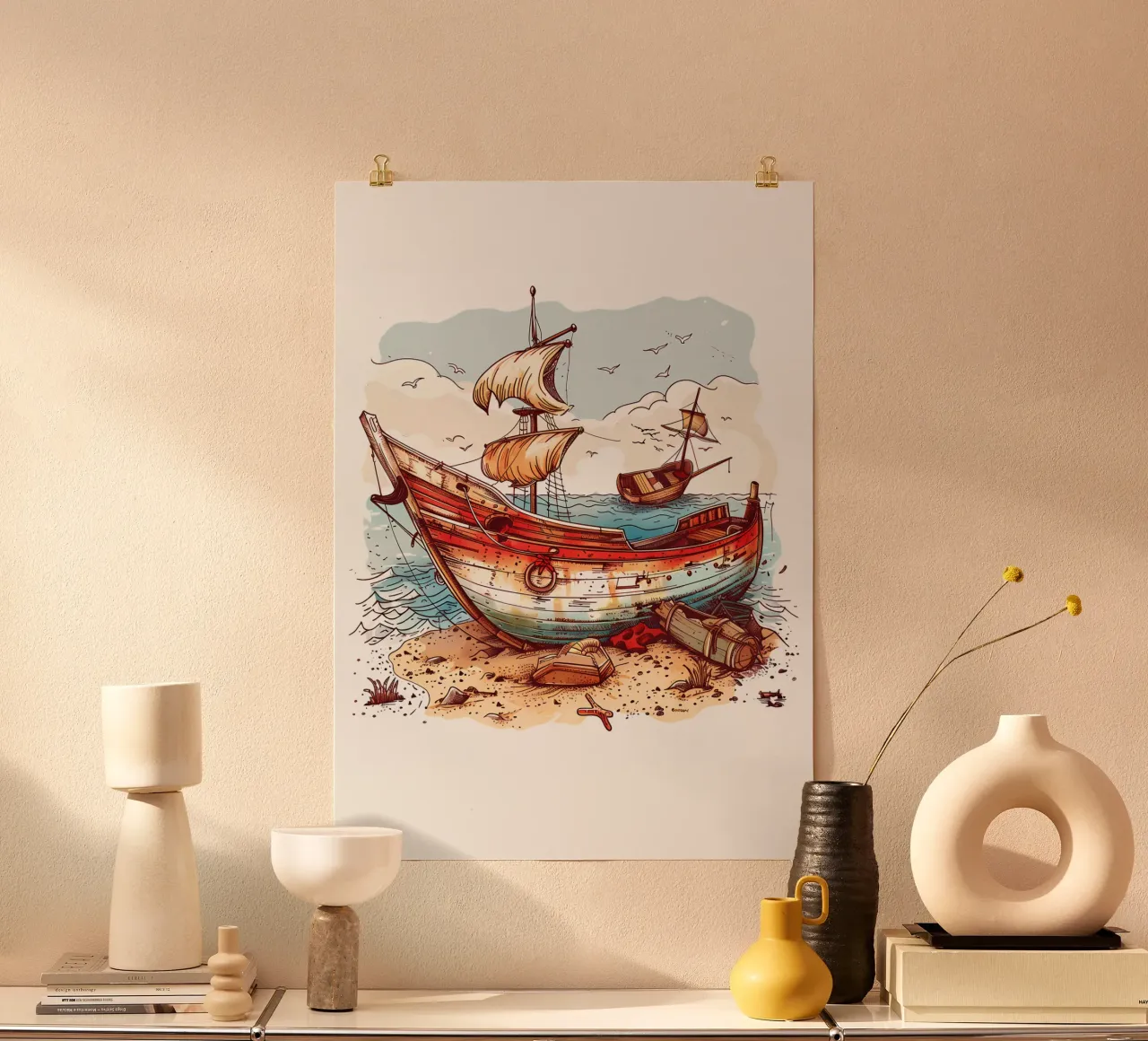 Old Boat on the Beach Trending Now hahnemühle by Urban Life
