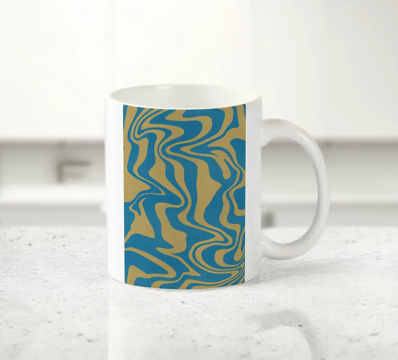 Fließlinienmuster Keramik Tasse von Little Dean