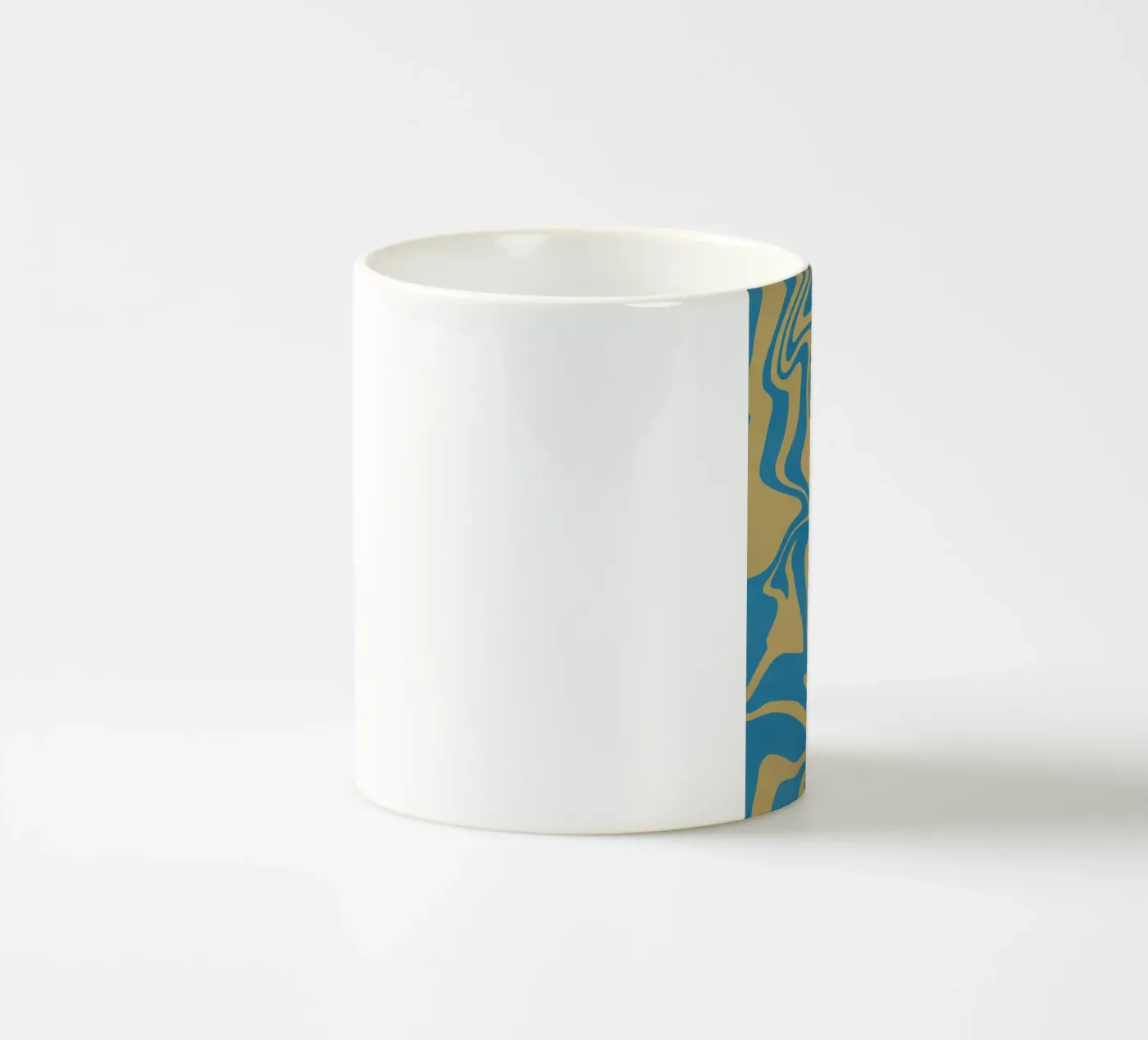 Fluid lines pattern ceramic mug by Little Dean