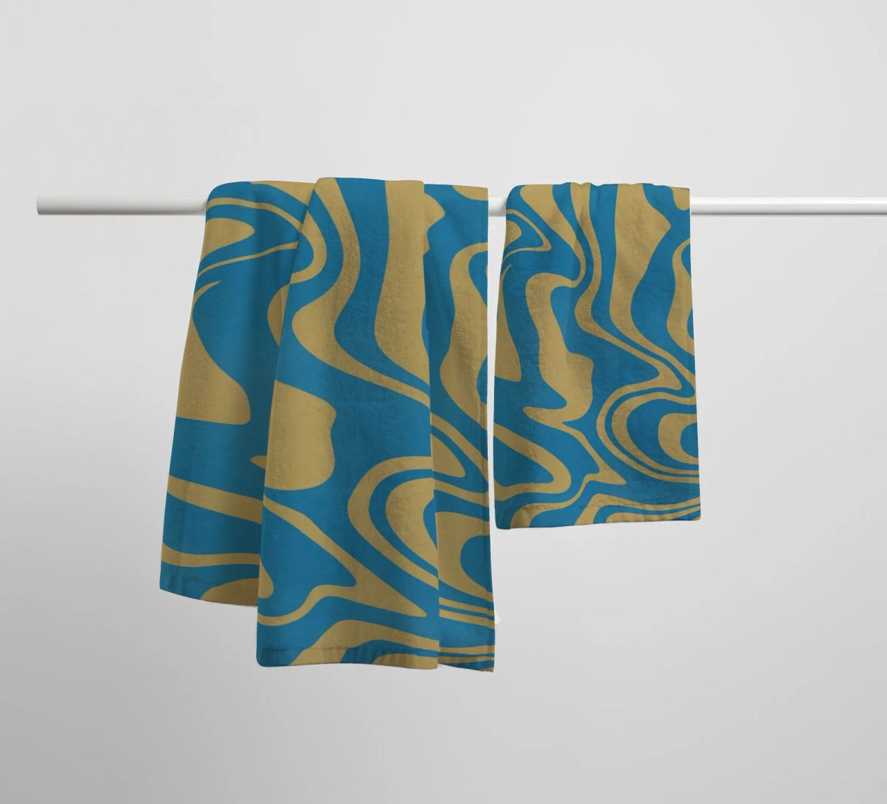 Fluid lines pattern towel by Little Dean