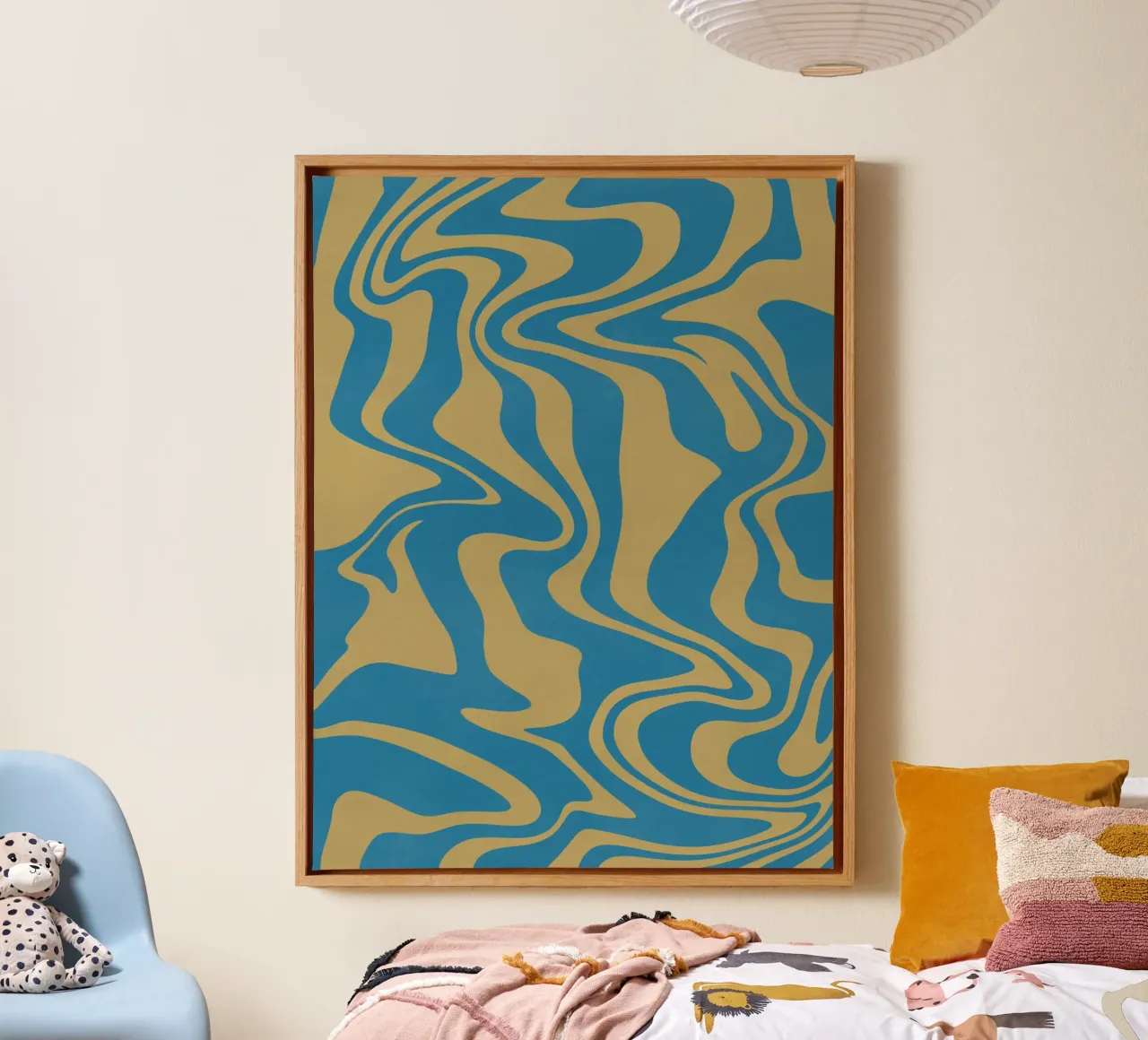Fluid lines pattern canvas by Little Dean