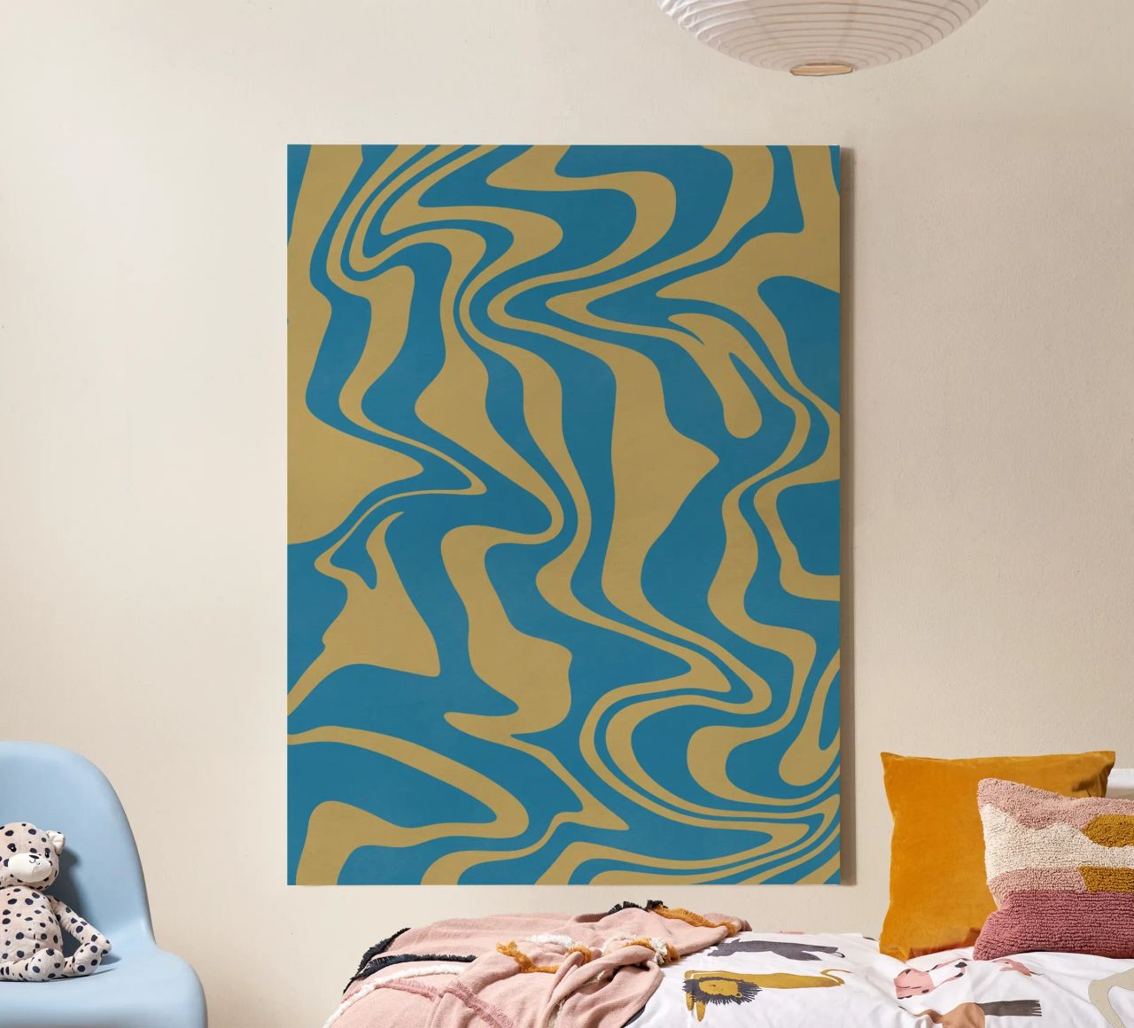 Fluid lines pattern canvas by Little Dean