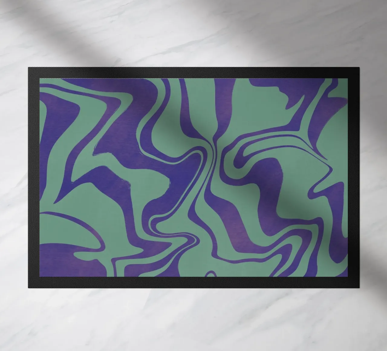 Fluid lines pattern 02 doormat by Little Dean