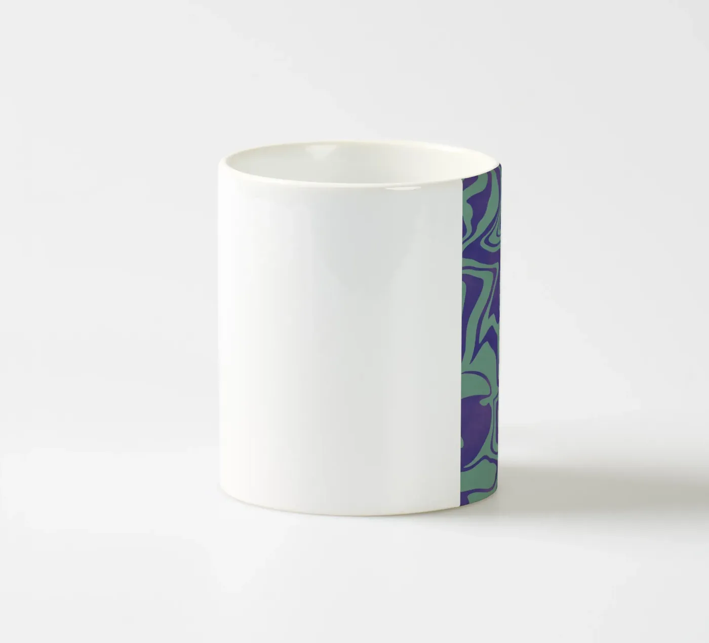 Fluid lines pattern 02 ceramic mug by Little Dean