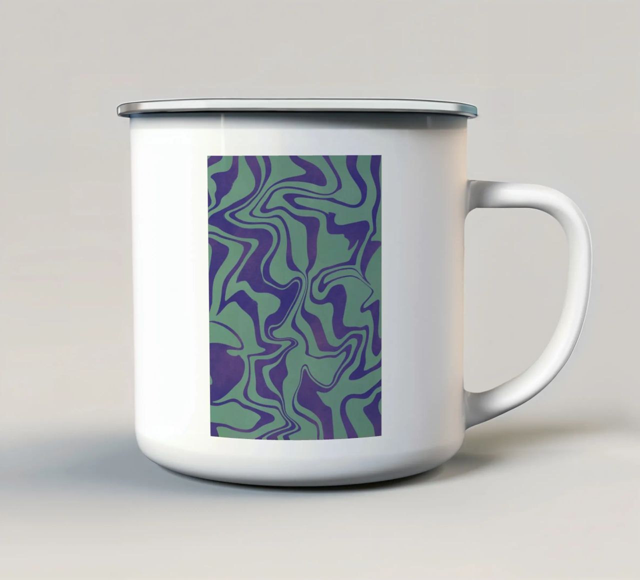 Fluid lines pattern 02 enamel mug by Little Dean