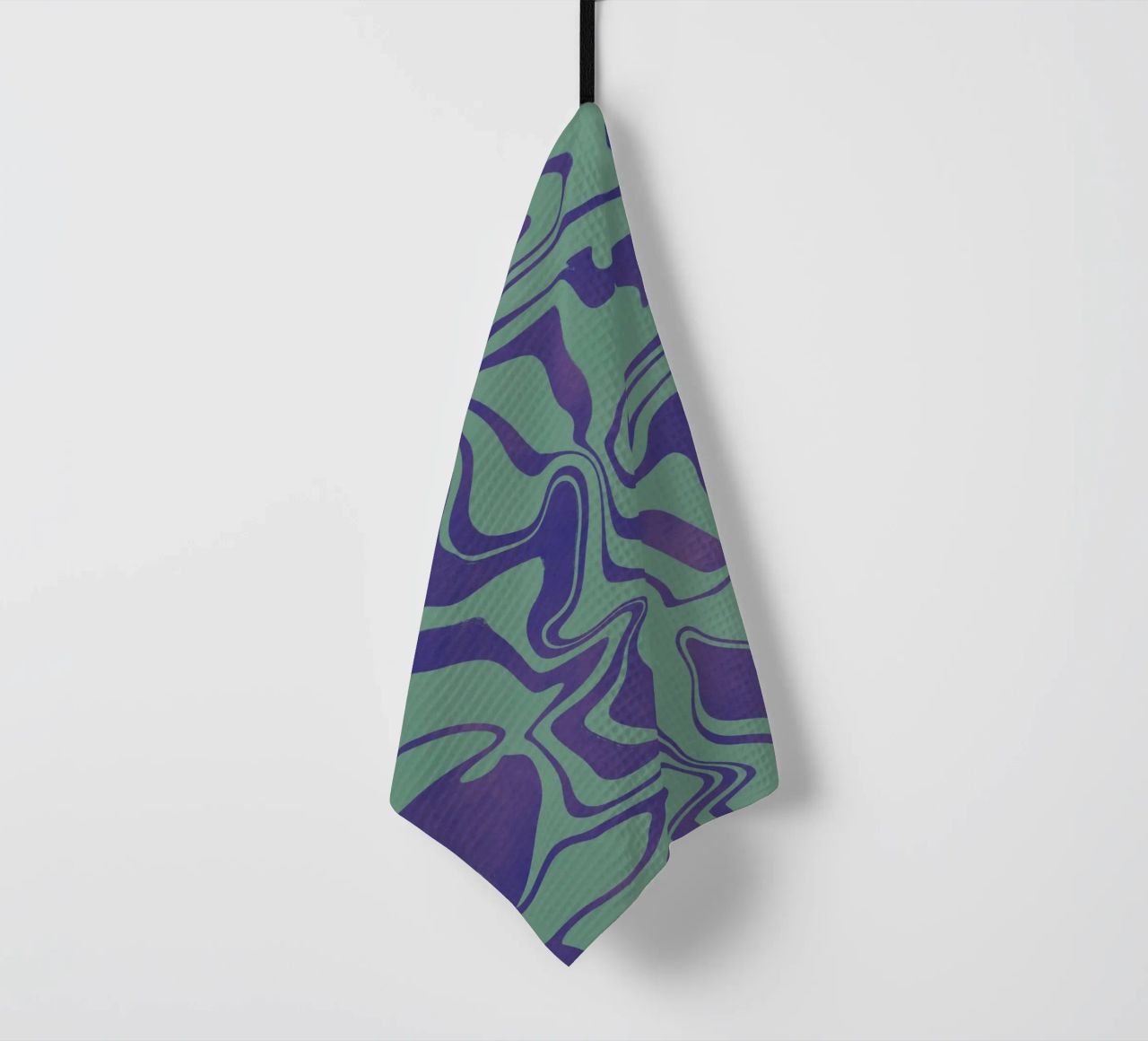Fluid lines pattern 02 tea towel by Little Dean