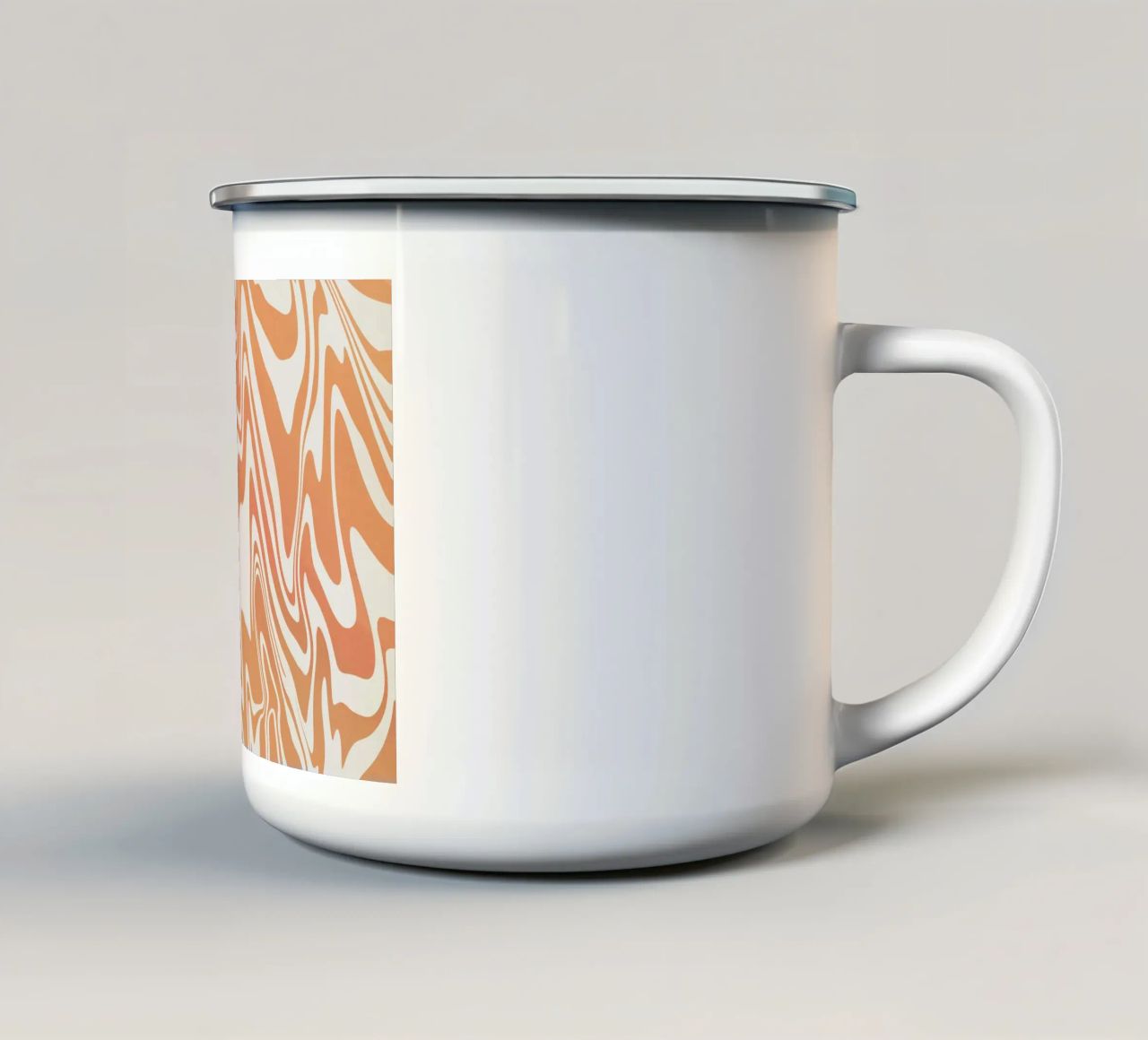 Fluid lines pattern 03 enamel mug by Little Dean