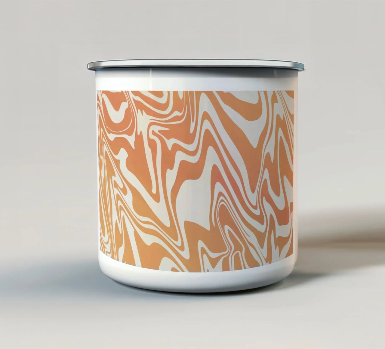 Fluid lines pattern 03 enamel mug by Little Dean