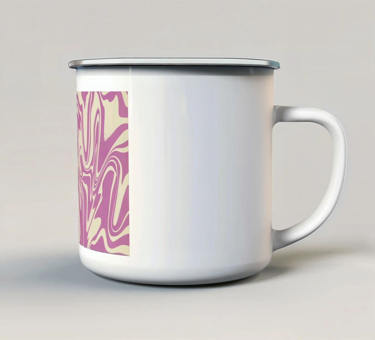 Fluid lines pattern 04 enamel mug by Little Dean