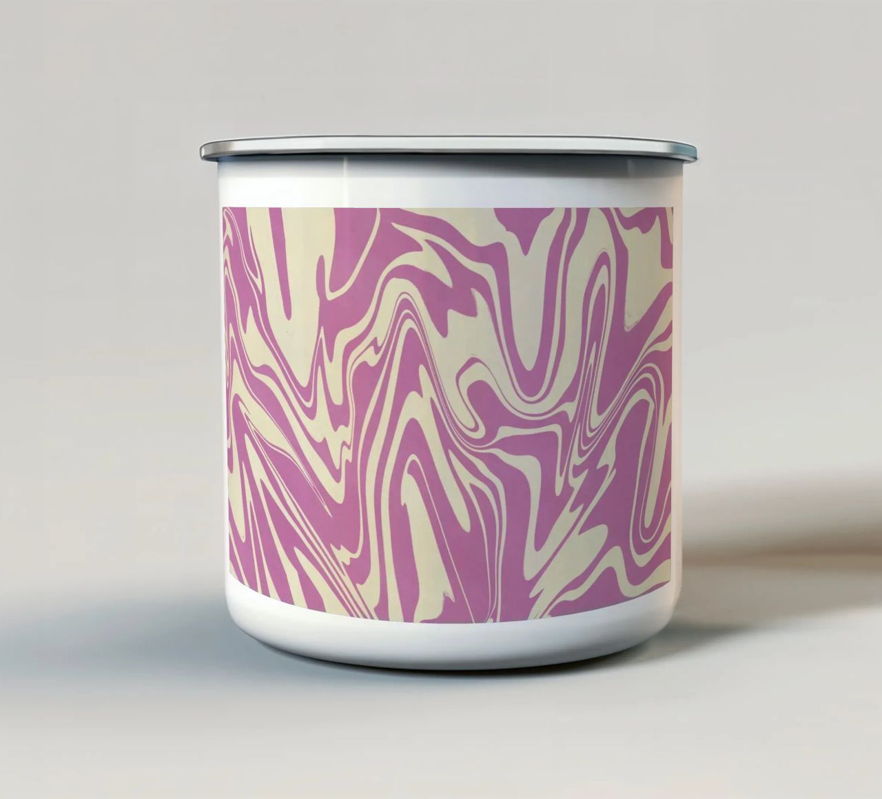 Fluid lines pattern 04 enamel mug by Little Dean