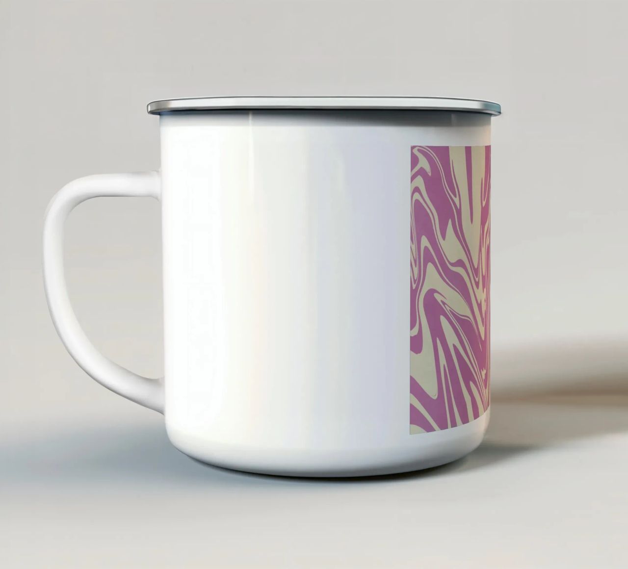 Fluid lines pattern 04 enamel mug by Little Dean
