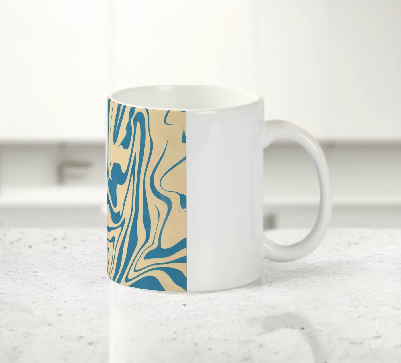Fluid lines pattern 05 ceramic mug by Little Dean