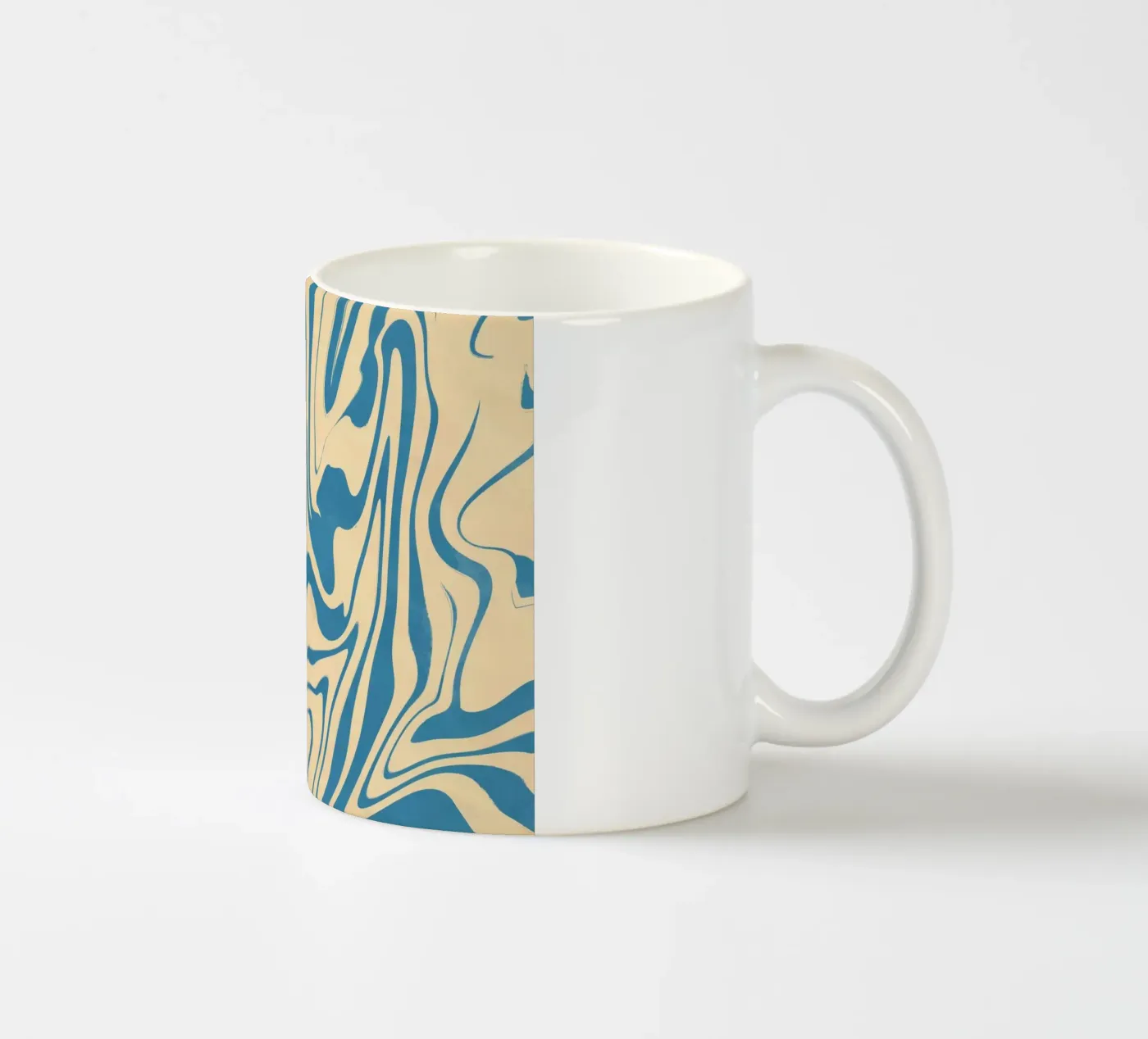 Fluid lines pattern 05 ceramic mug by Little Dean