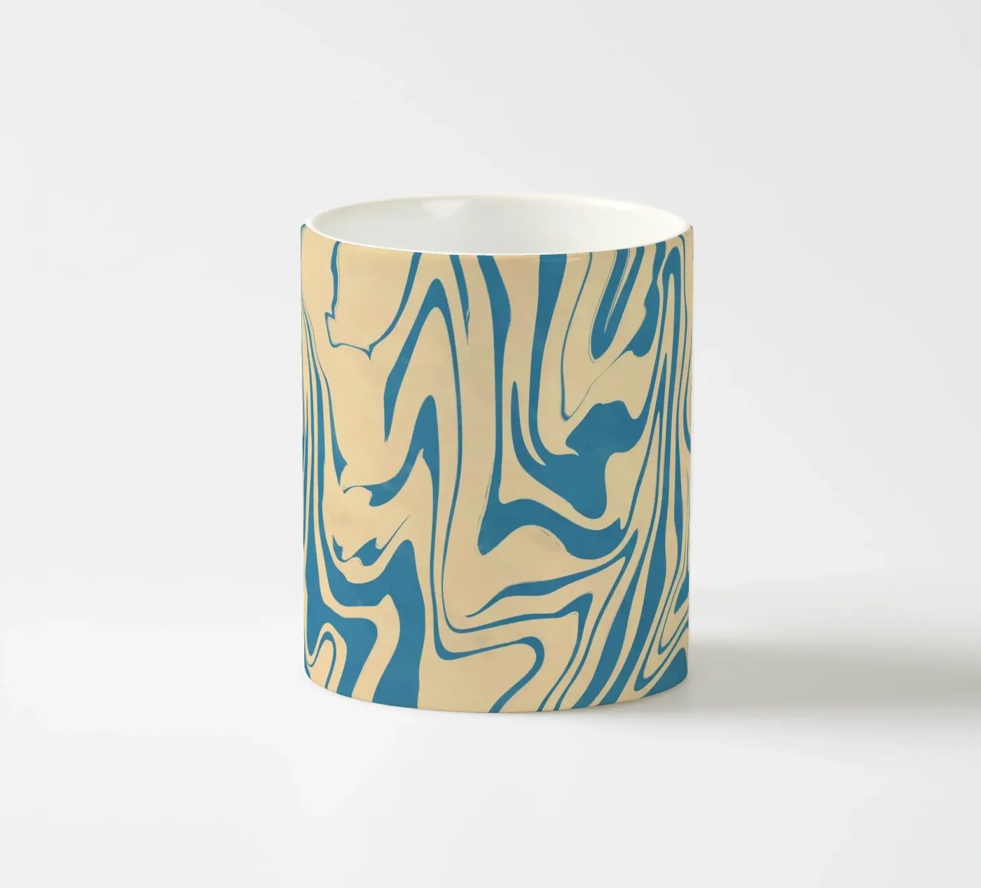Fluid lines pattern 05 ceramic mug by Little Dean