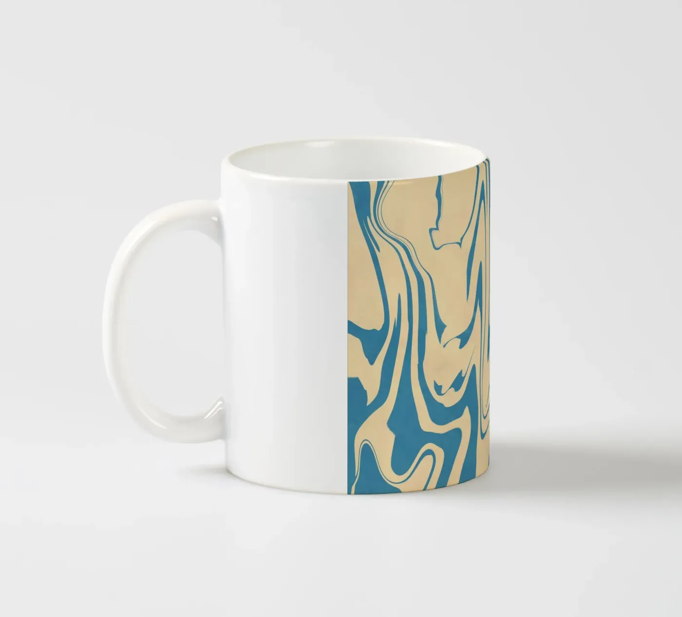 Fluid lines pattern 05 ceramic mug by Little Dean