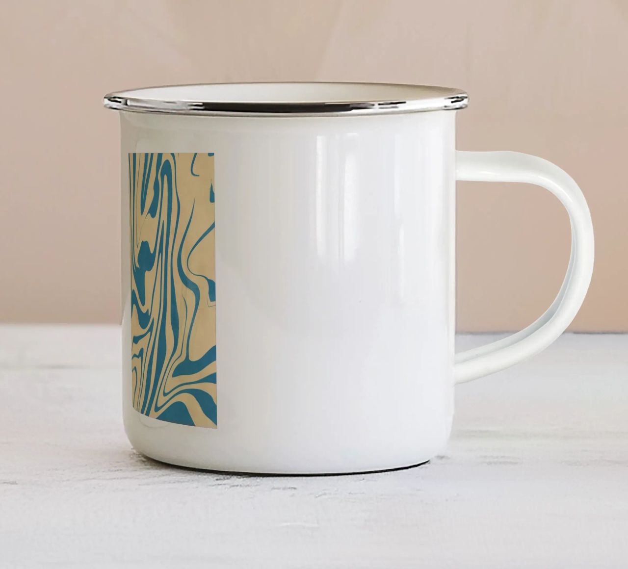 Fluid lines pattern 05 enamel mug by Little Dean