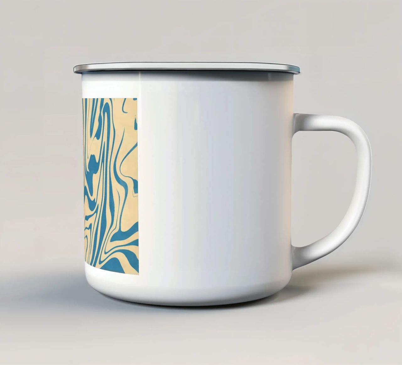 Fluid lines pattern 05 enamel mug by Little Dean