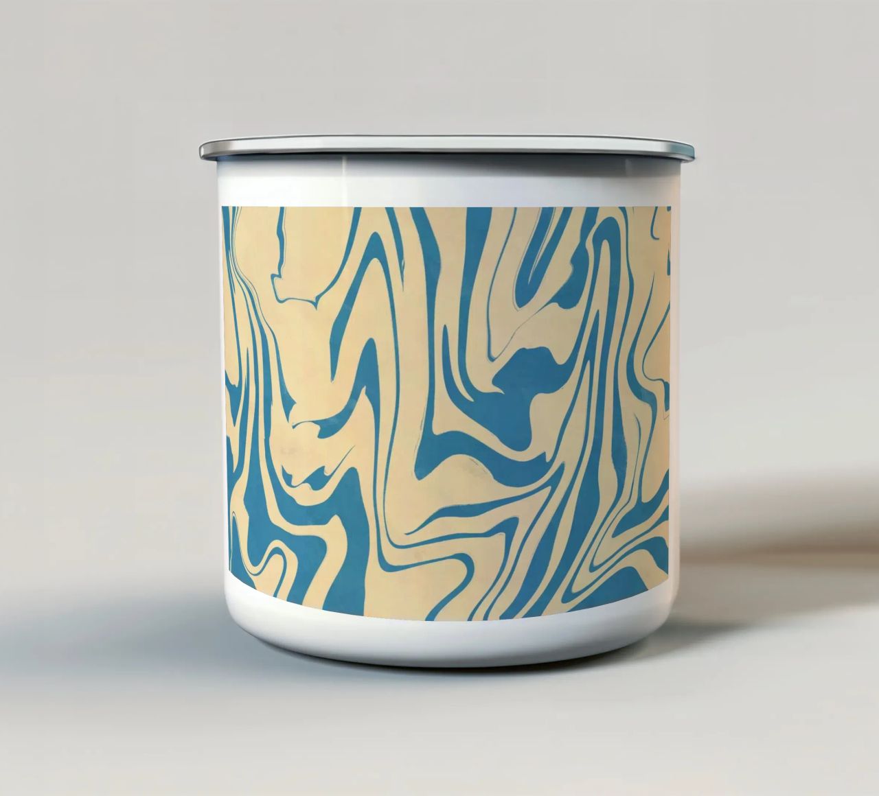Fluid lines pattern 05 enamel mug by Little Dean