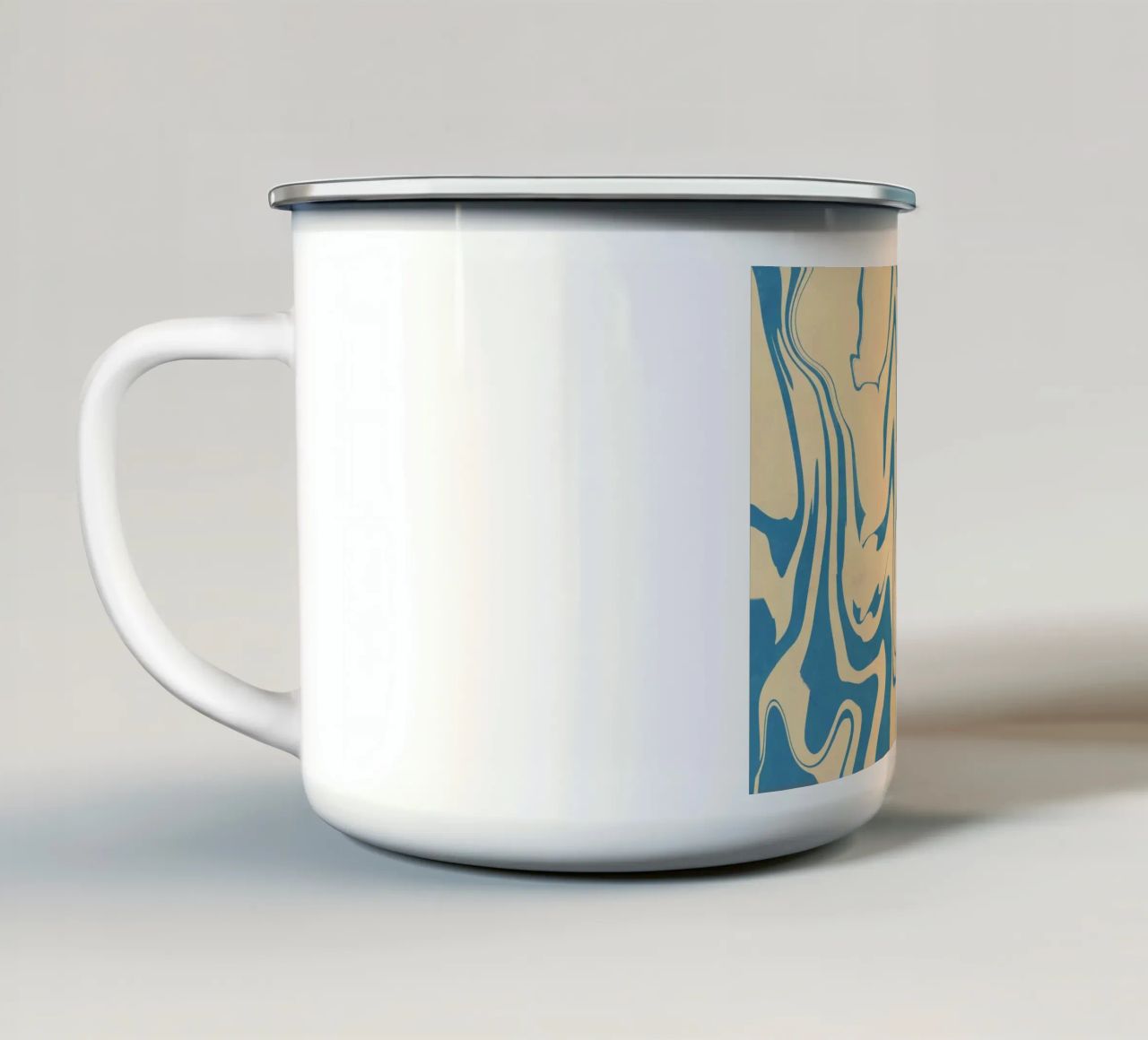 Fluid lines pattern 05 enamel mug by Little Dean
