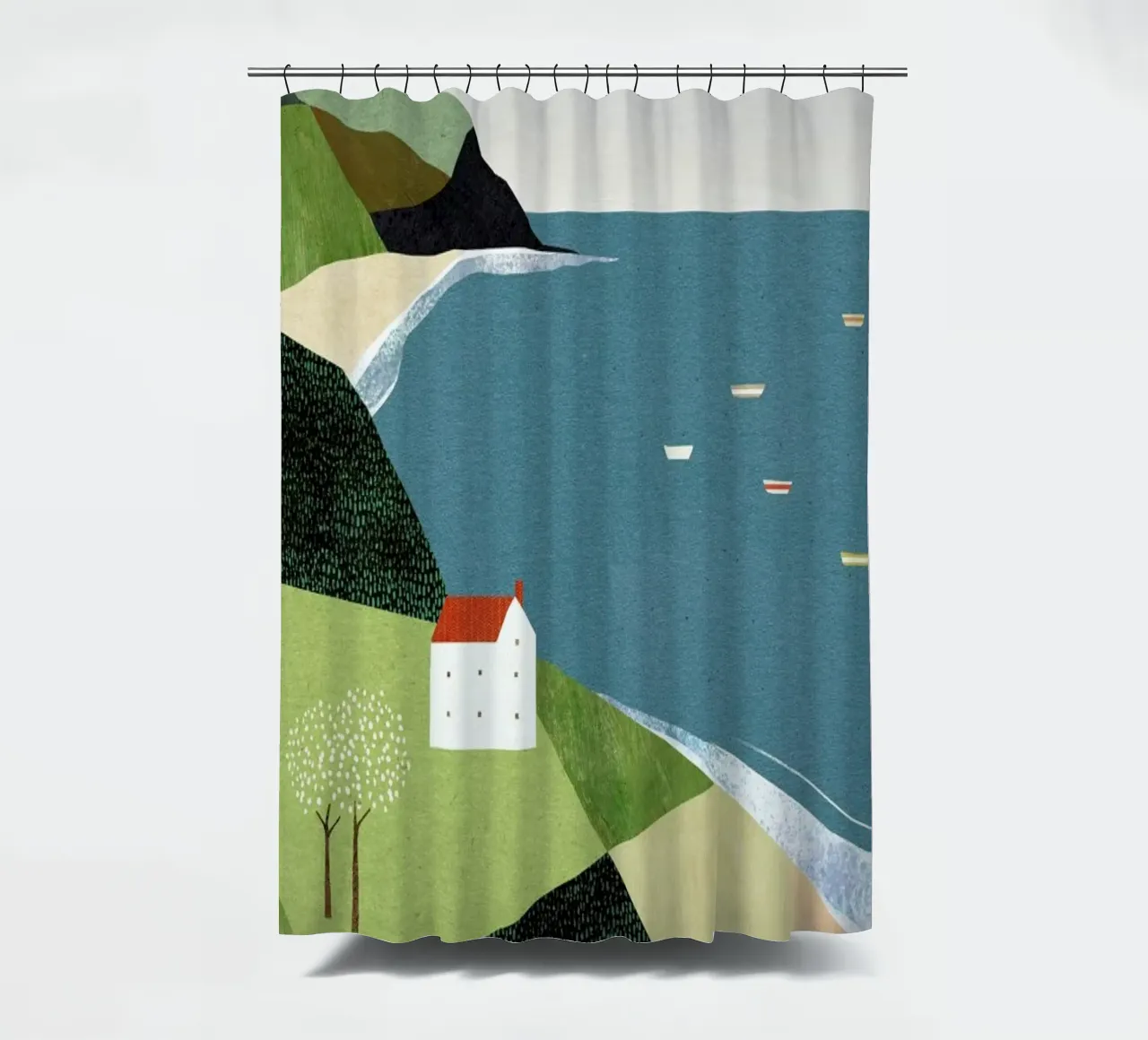 House On The Cliff tenda da doccia da Henry Rivers