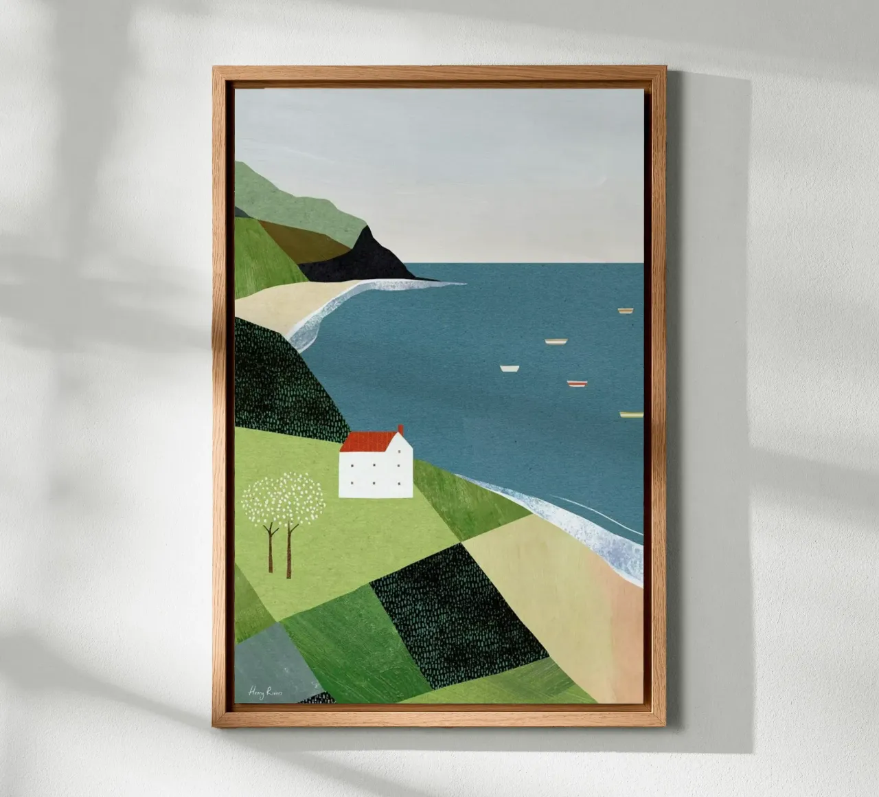 House On The Cliff tela con Cornice a cassetta da Henry Rivers