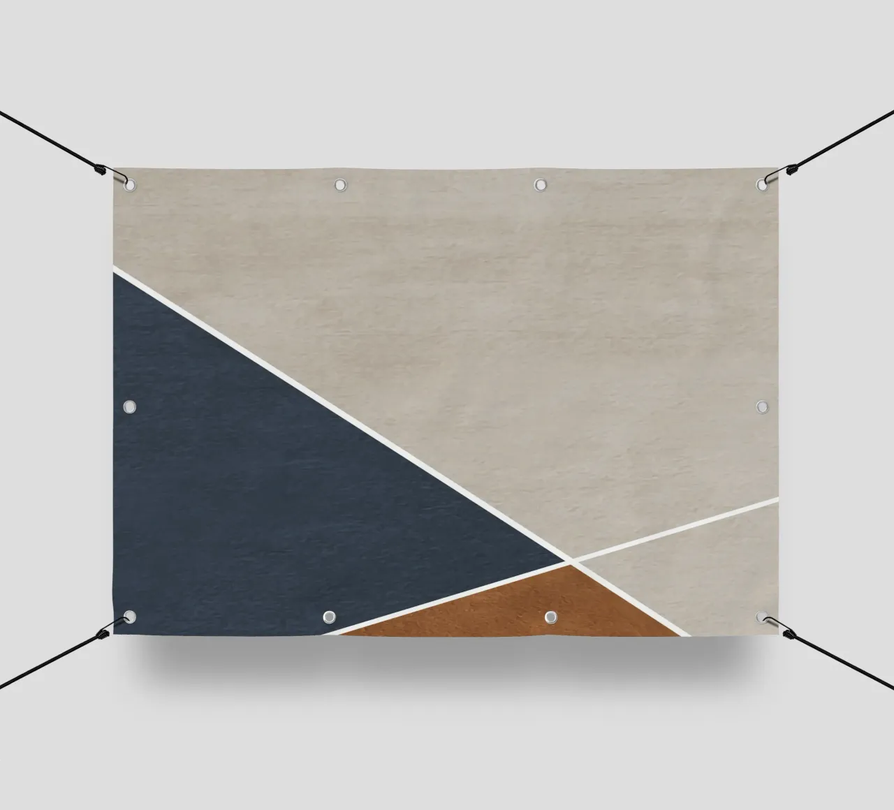 abstract geometric 3 colors telo in pvc da vintageshop