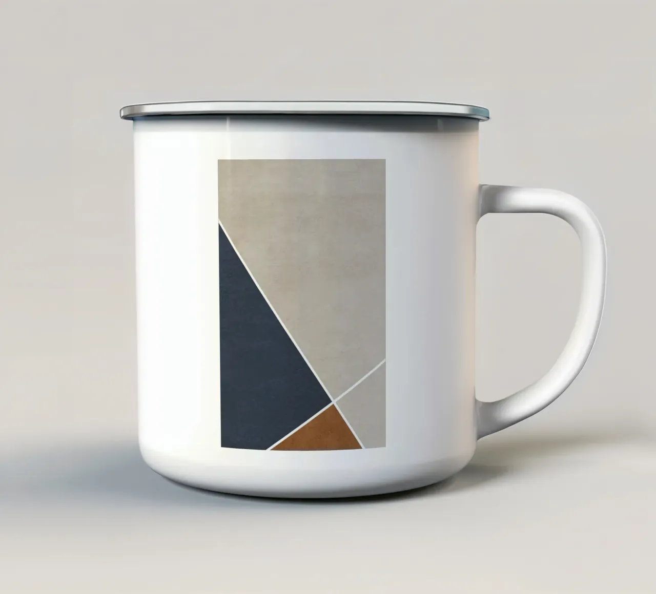 abstract geometric 3 colors tazza in smalto da vintageshop
