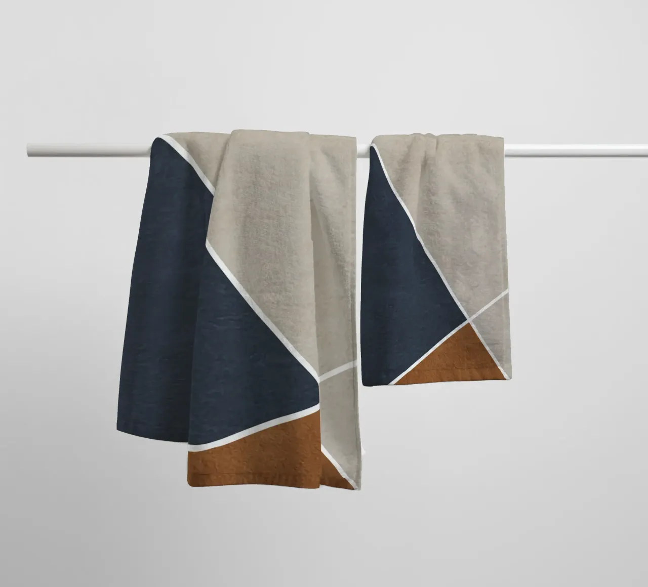 abstract geometric 3 colors asciugamano da bagno da vintageshop