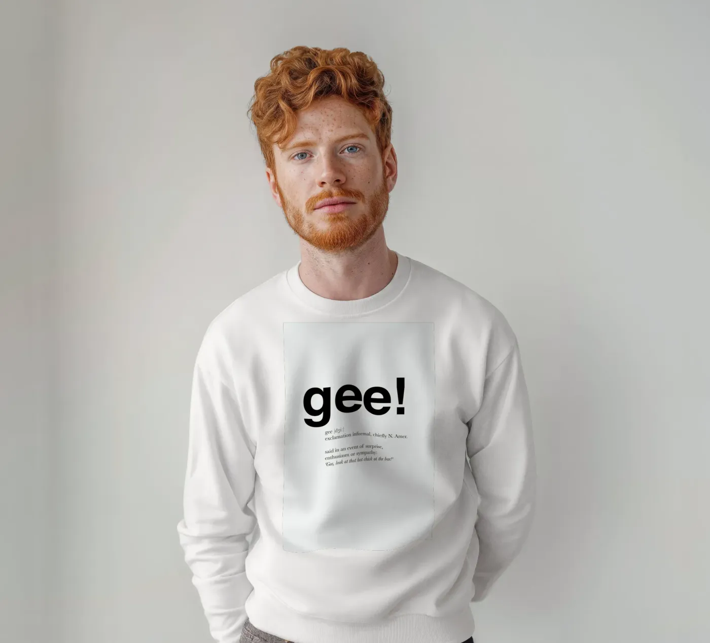 The gee interjection sweatshirt by Matěj Kašpar Jirásek