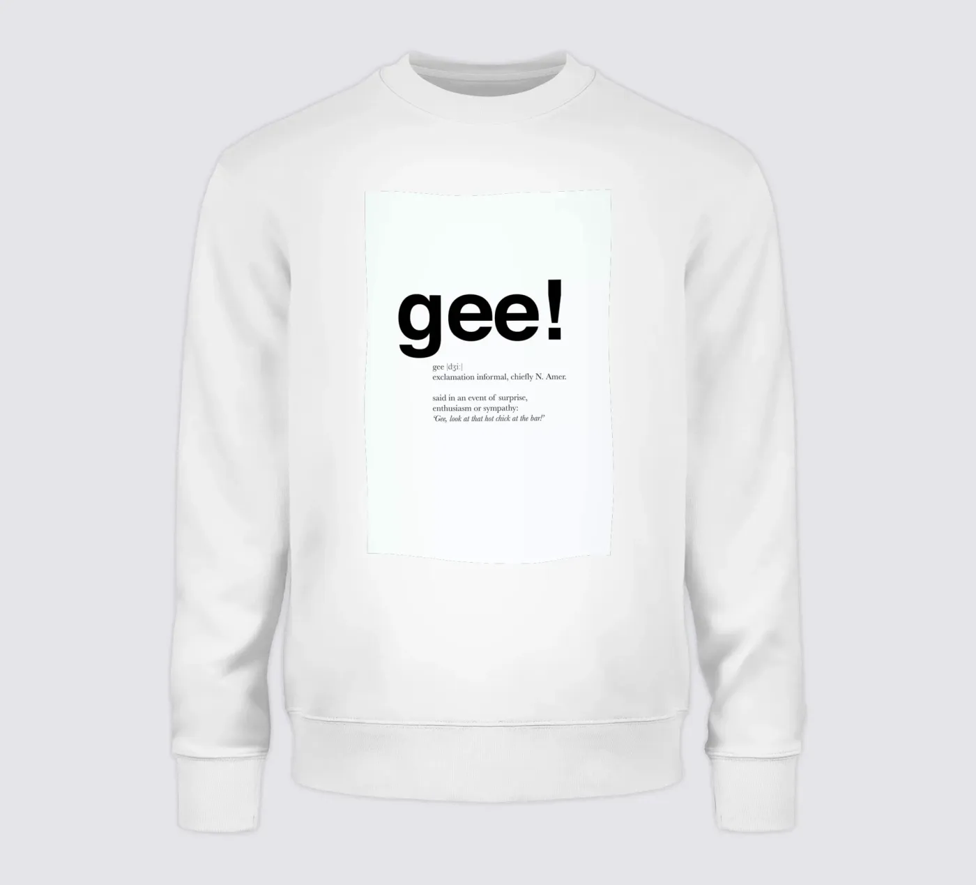 The gee interjection sweatshirt by Matěj Kašpar Jirásek