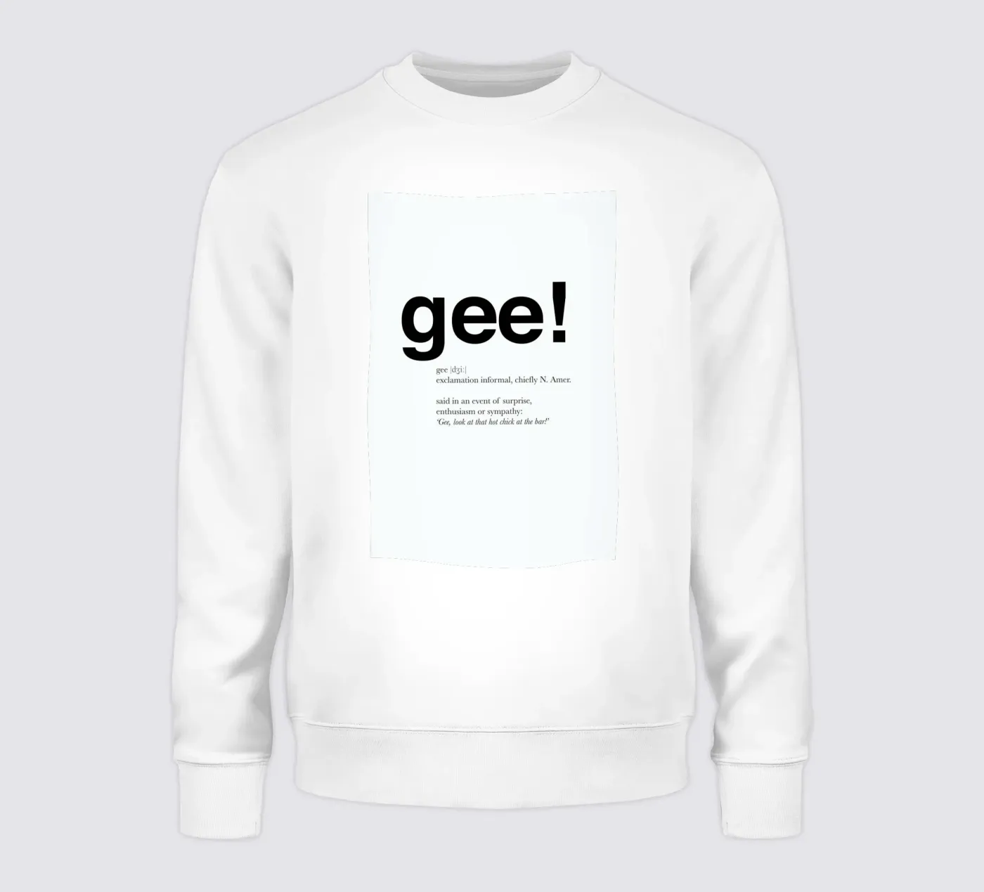 The gee interjection sweatshirt by Matěj Kašpar Jirásek
